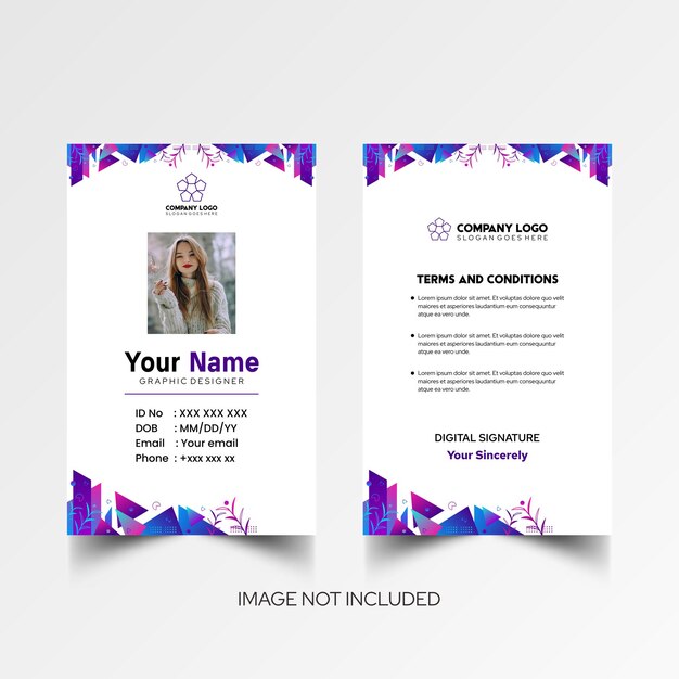 Modelo de diseño simple de nombre y tarjeta de identificación 10