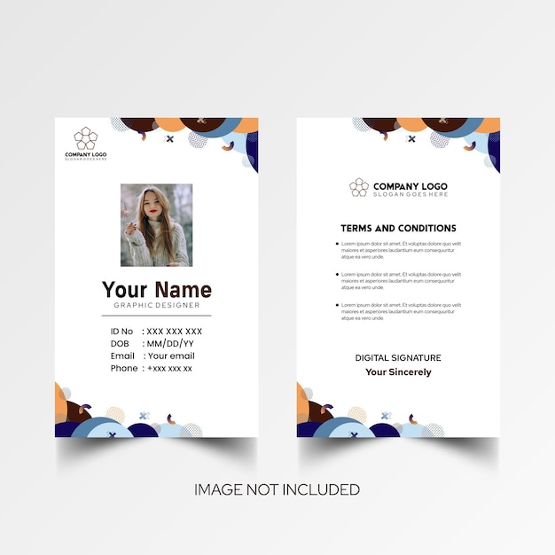 Modelo de diseño simple de nombre y tarjeta de identificación 10