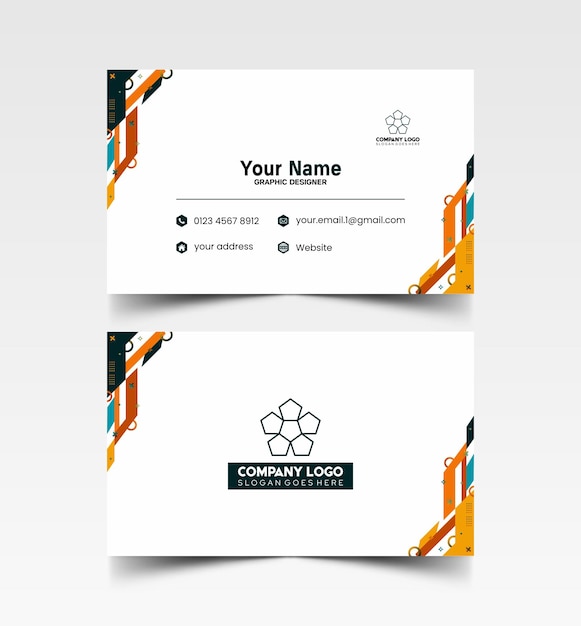 Modelo de diseño simple de nombre y tarjeta de identificación 10