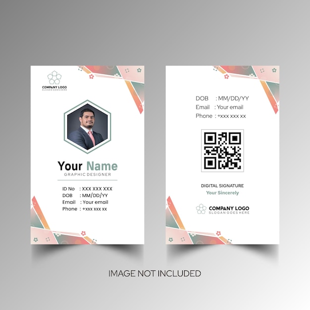 Modelo de diseño simple de nombre y tarjeta de identificación 10