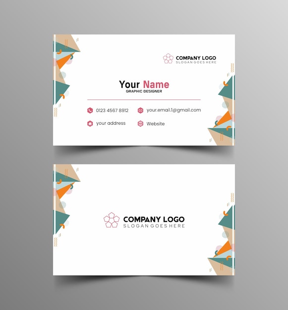 Modelo de diseño simple de nombre y tarjeta de identificación 10