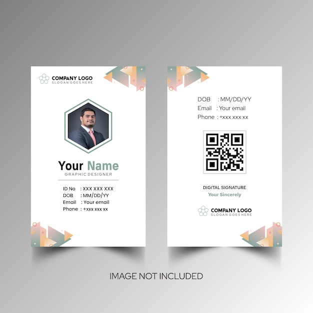 Modelo de diseño simple de nombre y tarjeta de identificación 10