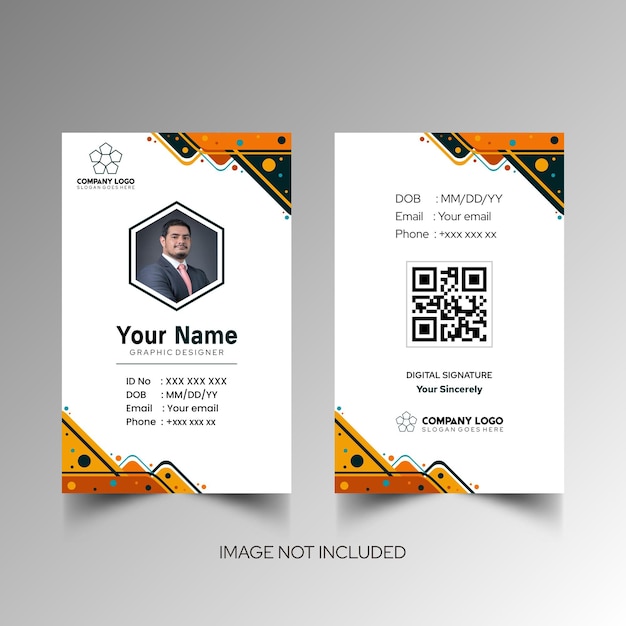 Modelo de diseño simple de nombre y tarjeta de identificación 10