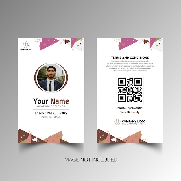 Modelo de diseño simple de nombre y tarjeta de identificación 10
