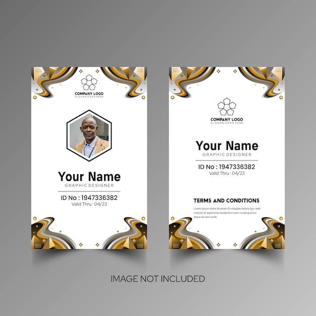 Modelo de diseño simple de nombre y tarjeta de identificación 10