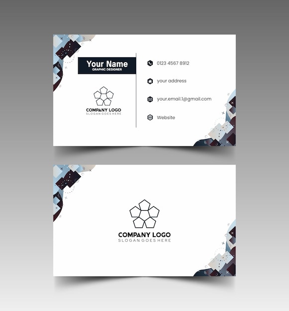 Modelo de diseño simple de nombre y tarjeta de identificación 10