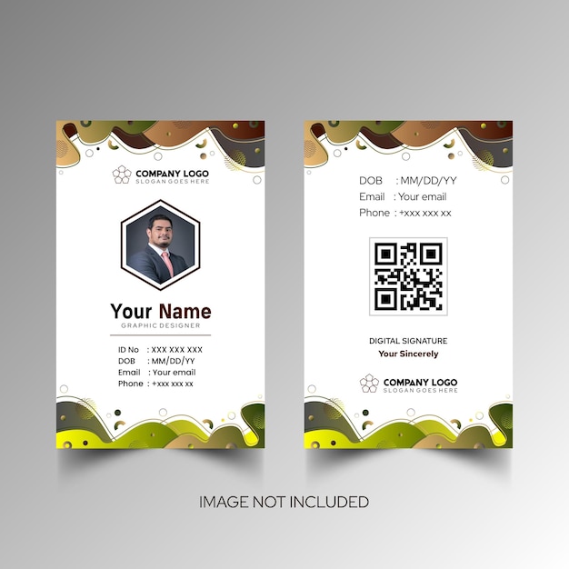 Modelo de diseño simple de nombre y tarjeta de identificación 10