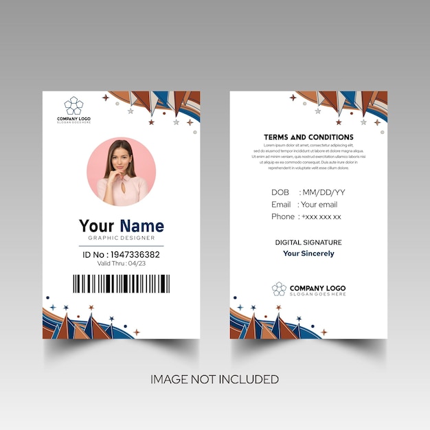 Modelo de diseño simple de nombre y tarjeta de identificación 10
