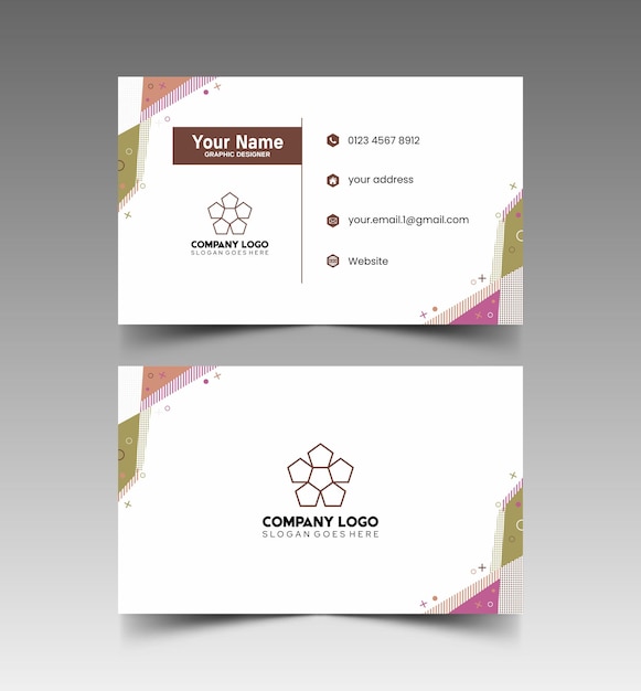 Modelo de diseño simple de nombre y tarjeta de identificación 10
