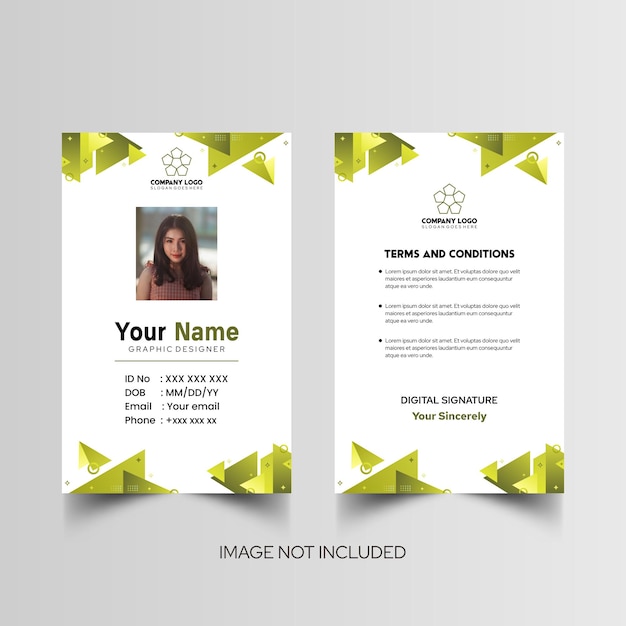 Modelo de diseño simple de nombre y tarjeta de identificación 10