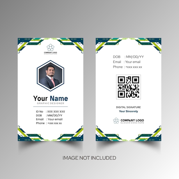 Modelo de diseño simple de nombre y tarjeta de identificación 10