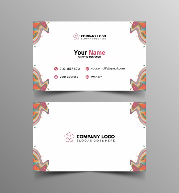 Modelo de diseño simple de nombre y tarjeta de identificación 10