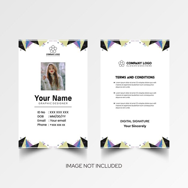 Modelo de diseño simple de nombre y tarjeta de identificación 10
