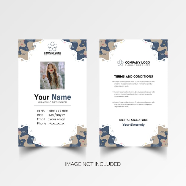 Modelo de diseño simple de nombre y tarjeta de identificación 10