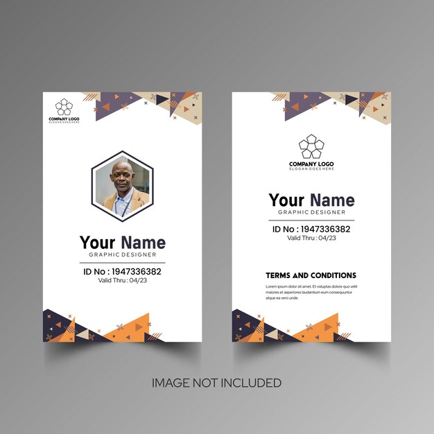 Modelo de diseño simple de nombre y tarjeta de identificación 10