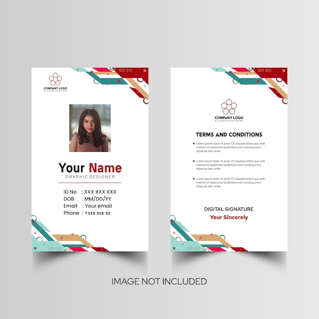 Modelo de diseño simple de nombre y tarjeta de identificación 10