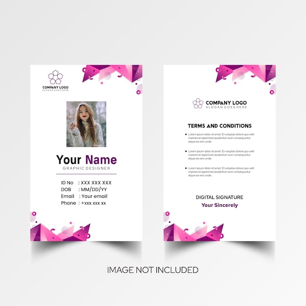 Modelo de diseño simple de nombre y tarjeta de identificación 10