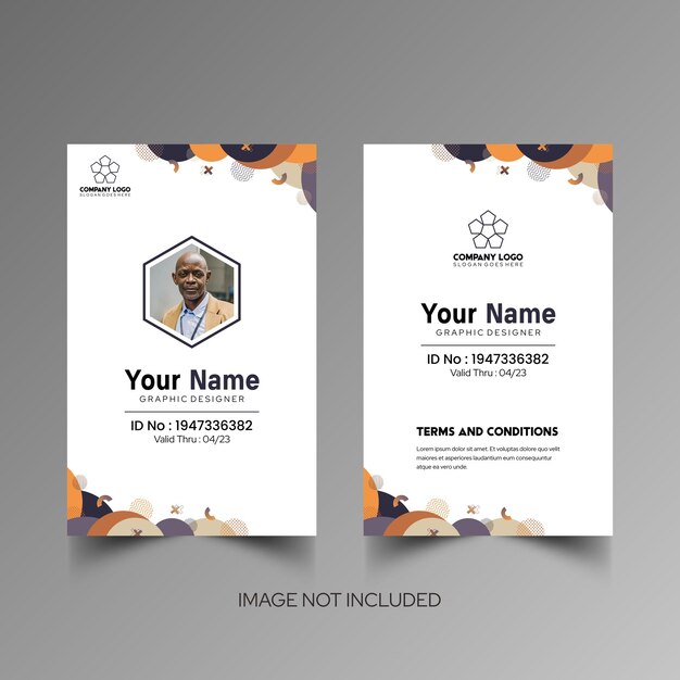 Modelo de diseño simple de nombre y tarjeta de identificación 10