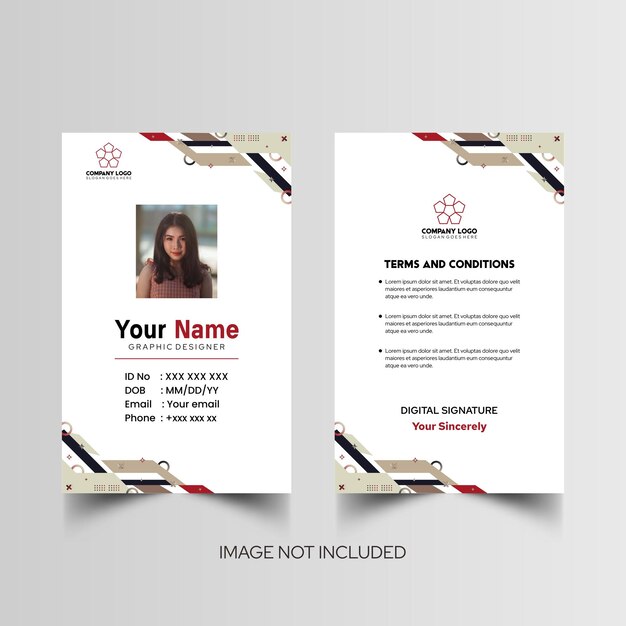 Modelo de diseño simple de nombre y tarjeta de identificación 10