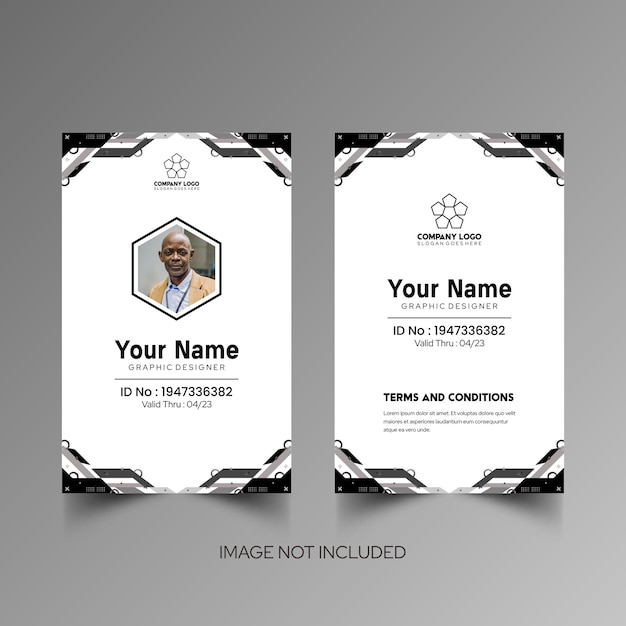 Modelo de diseño simple de nombre y tarjeta de identificación 10