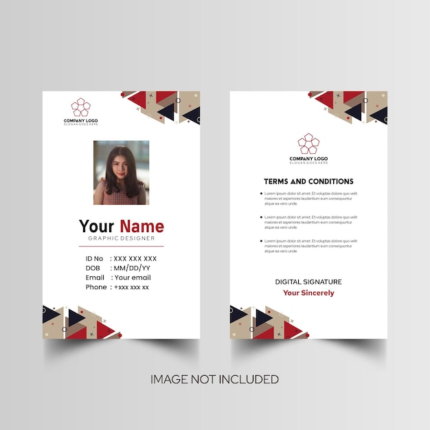 Modelo de diseño simple de nombre y tarjeta de identificación 10