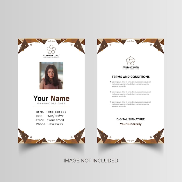Modelo de diseño simple de nombre y tarjeta de identificación 10
