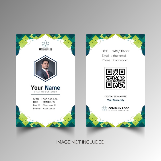 Modelo de diseño simple de nombre y tarjeta de identificación 10