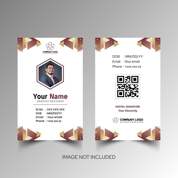 Modelo de diseño simple de nombre y tarjeta de identificación 10