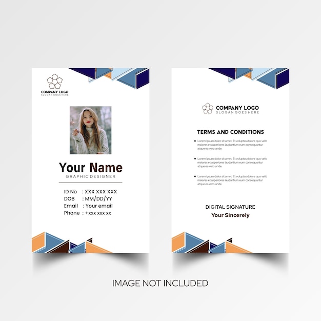 Modelo de diseño simple de nombre y tarjeta de identificación 10