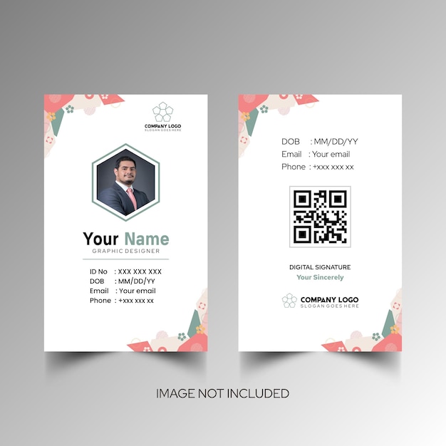 Modelo de diseño simple de nombre y tarjeta de identificación 10