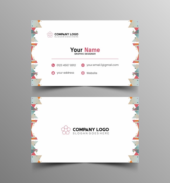 Modelo de diseño simple de nombre y tarjeta de identificación 10