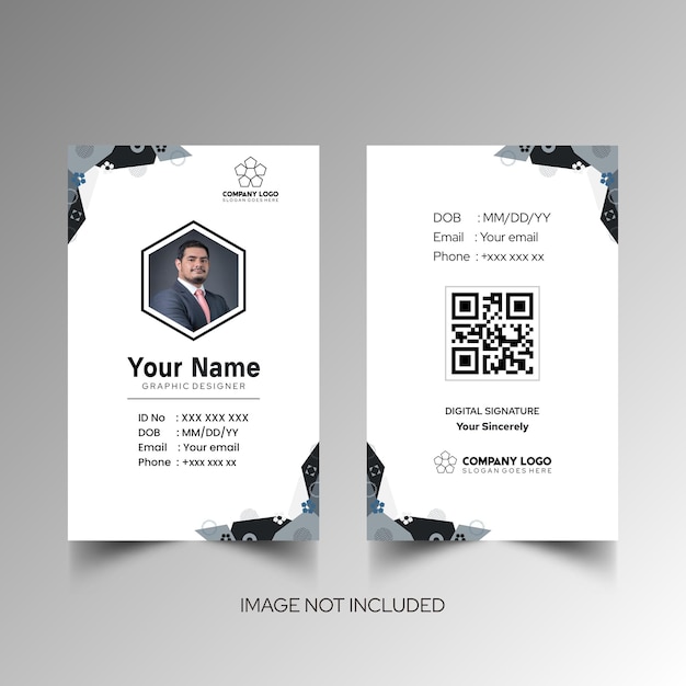 Modelo de diseño simple de nombre y tarjeta de identificación 10