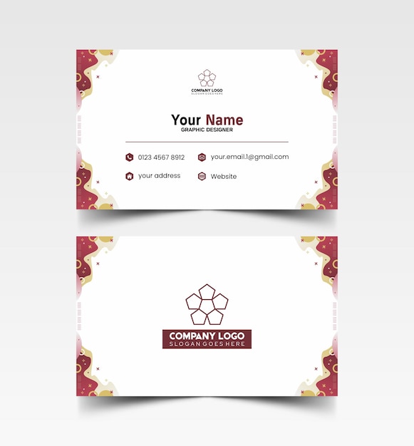 Modelo de diseño simple de nombre y tarjeta de identificación 10