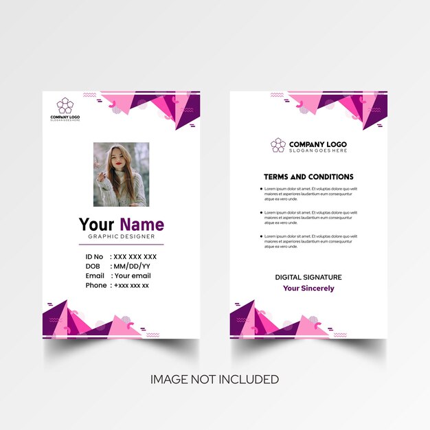 Modelo de diseño simple de nombre y tarjeta de identificación 10
