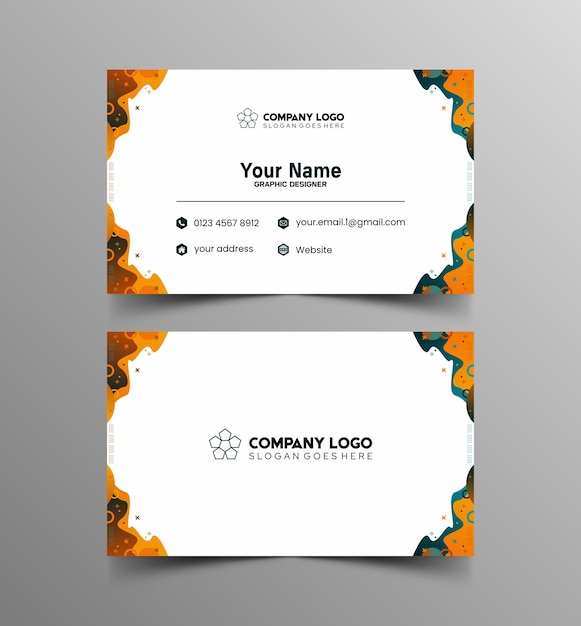 Modelo de diseño simple de nombre y tarjeta de identificación 10