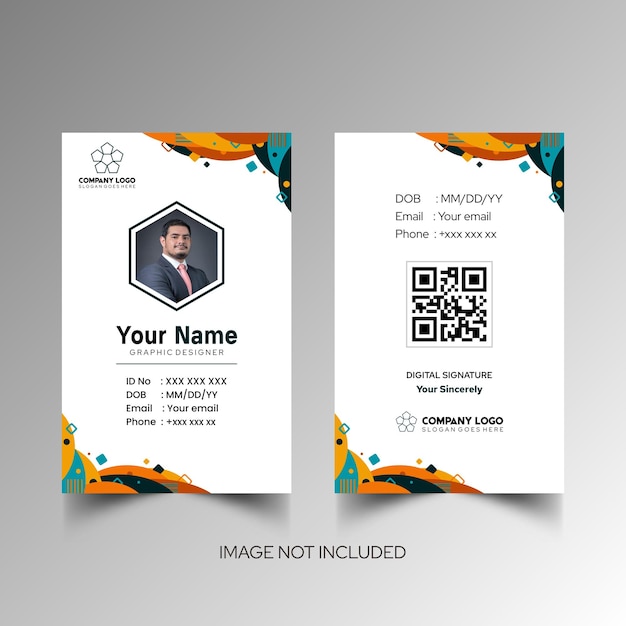 Modelo de diseño simple de nombre y tarjeta de identificación 10