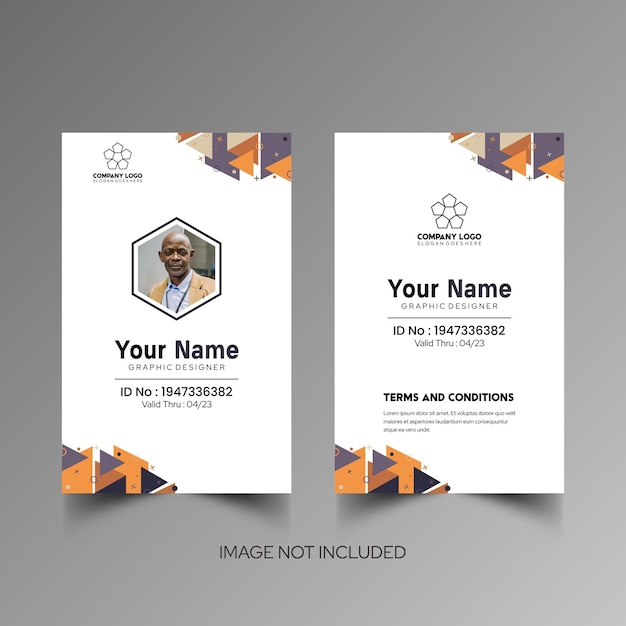 Modelo de diseño simple de nombre y tarjeta de identificación 10