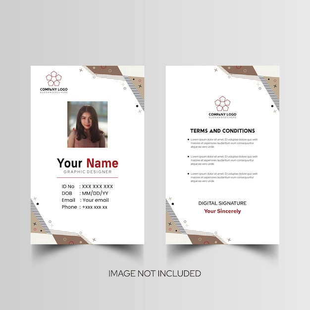 Modelo de diseño simple de nombre y tarjeta de identificación 10