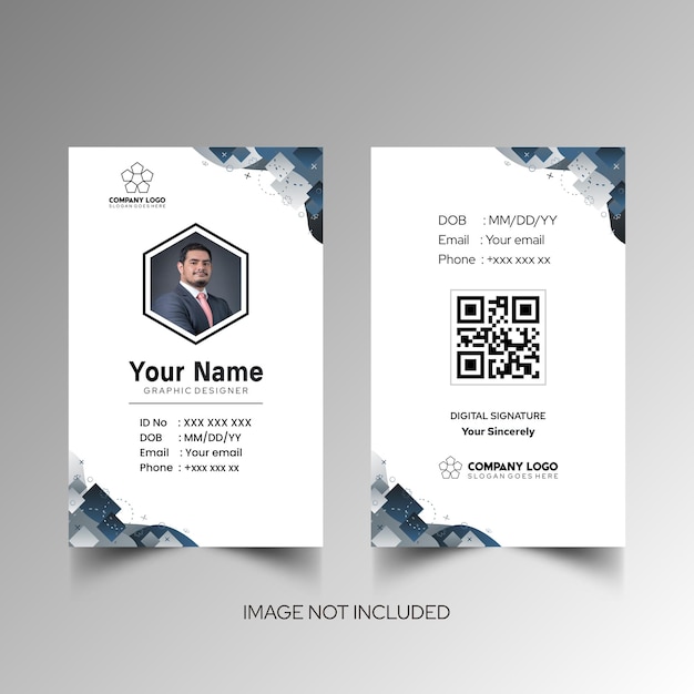 Modelo de diseño simple de nombre y tarjeta de identificación 10