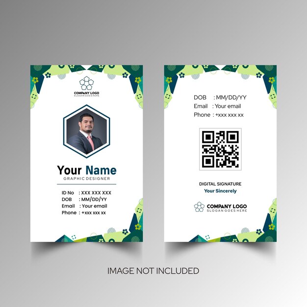 Modelo de diseño simple de nombre y tarjeta de identificación 10