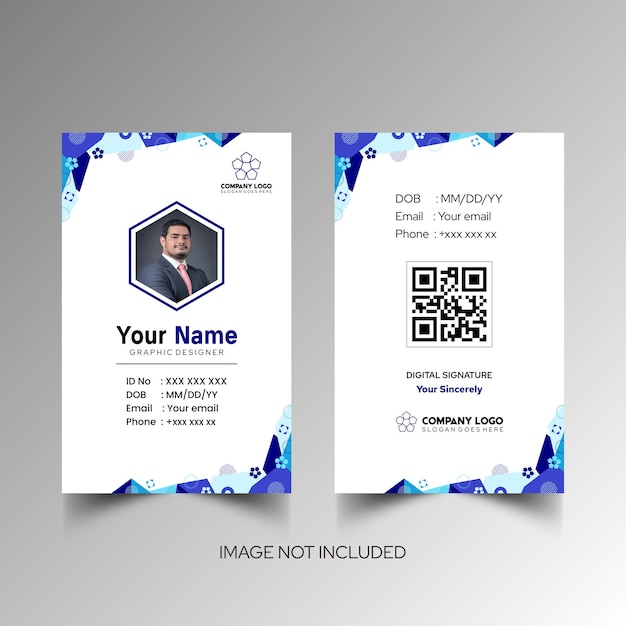 Modelo de diseño simple de nombre y tarjeta de identificación 10