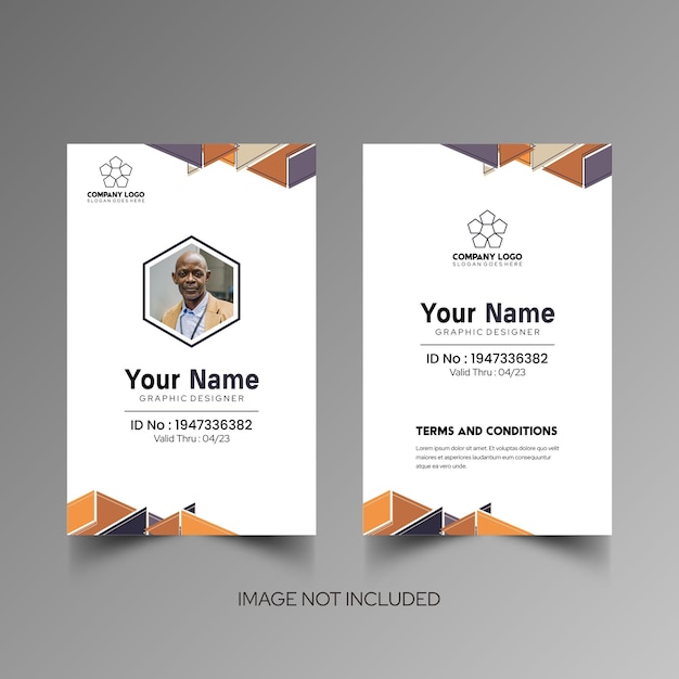 Modelo de diseño simple de nombre y tarjeta de identificación 10