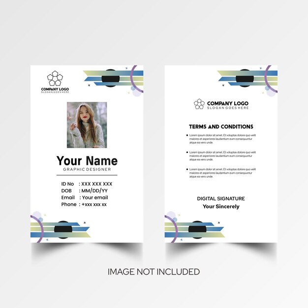 Modelo de diseño simple de nombre y tarjeta de identificación 10