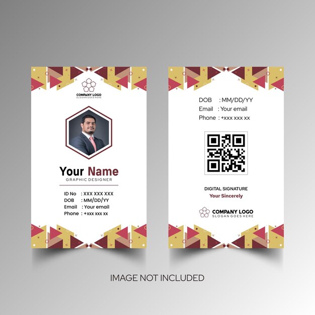 Modelo de diseño simple de nombre y tarjeta de identificación 10