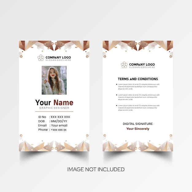 Modelo de diseño simple de nombre y tarjeta de identificación 10