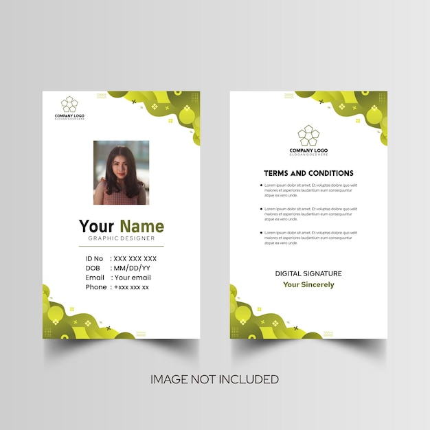Modelo de diseño simple de nombre y tarjeta de identificación 10