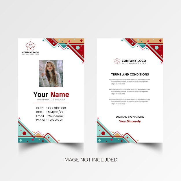 Modelo de diseño simple de nombre y tarjeta de identificación 10