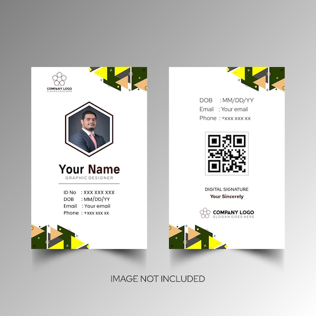 Modelo de diseño simple de nombre y tarjeta de identificación 10