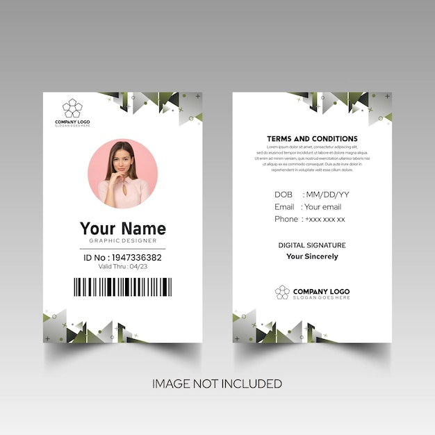 Modelo de diseño simple de nombre y tarjeta de identificación 10