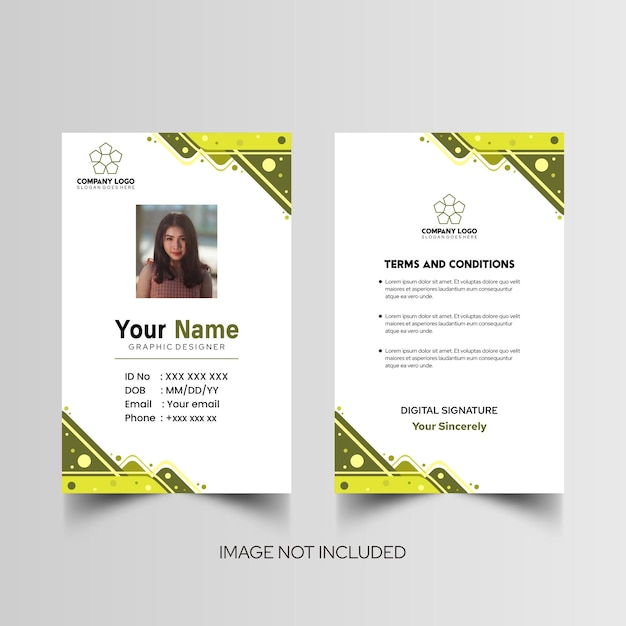 Modelo de diseño simple de nombre y tarjeta de identificación 10